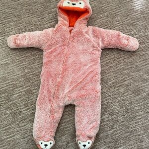 Koala Kids Orange Fuzzy Bear Footie